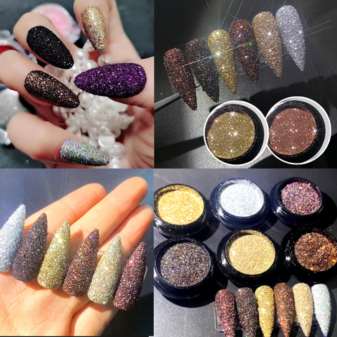 Shining Sugar Nail Powder Rose Gold Sandy Nail Glitter Dust Luxury Sparkles  Nail Art Pigment Laser For Gel Polish Decorations - Price history & Review, AliExpress Seller - Cozy Life